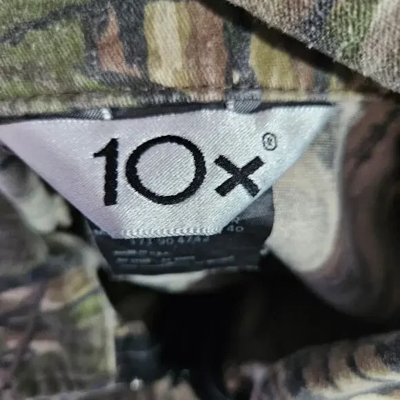 10X Camo Hunting Jacket Mens M 38-40 Full Zip Collared - Picture 4 of 6